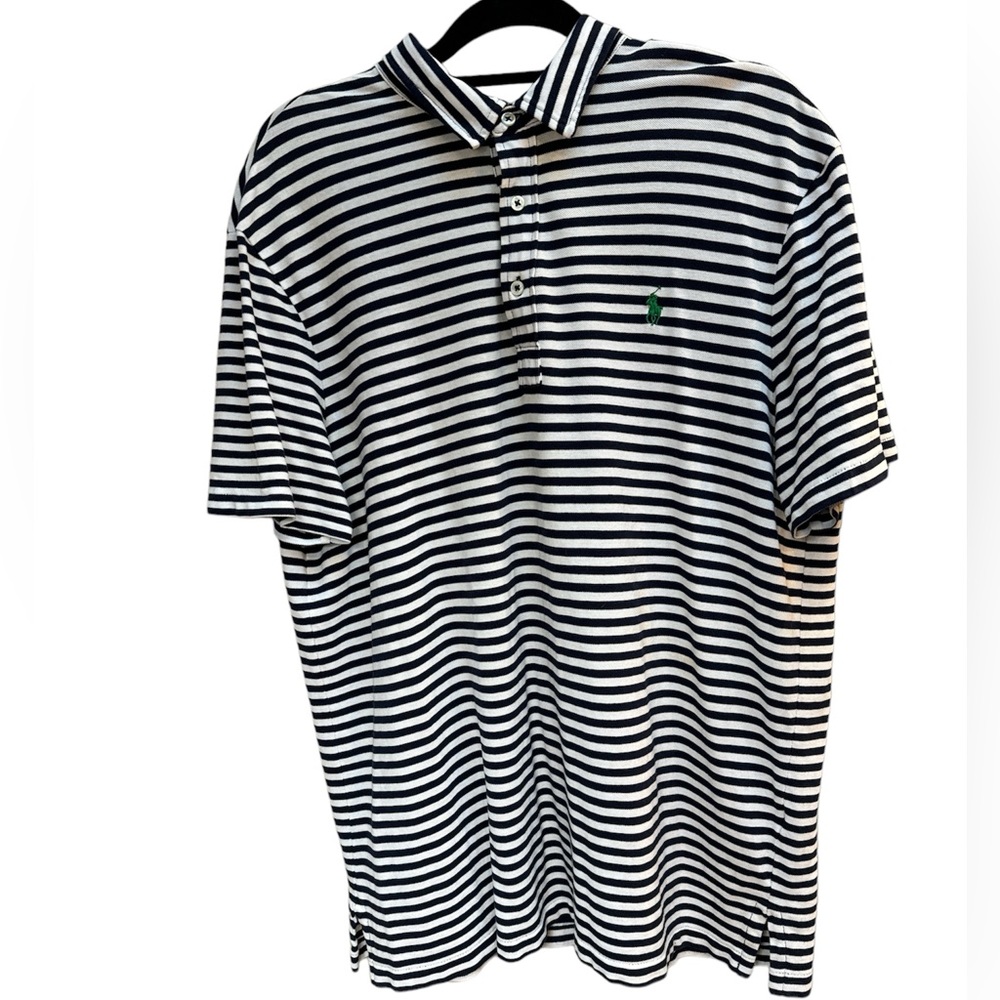 Polo Plus Size Ralph Lauren Navy White Stripes Costal Sport Casual Size ~XXL Men